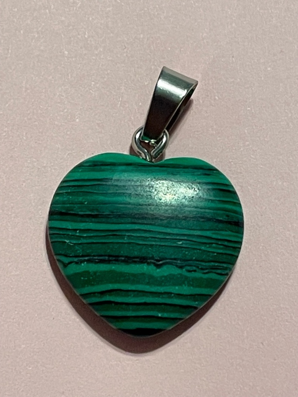 Malachite Heart Pendant #9309 - Picture 1 of 6